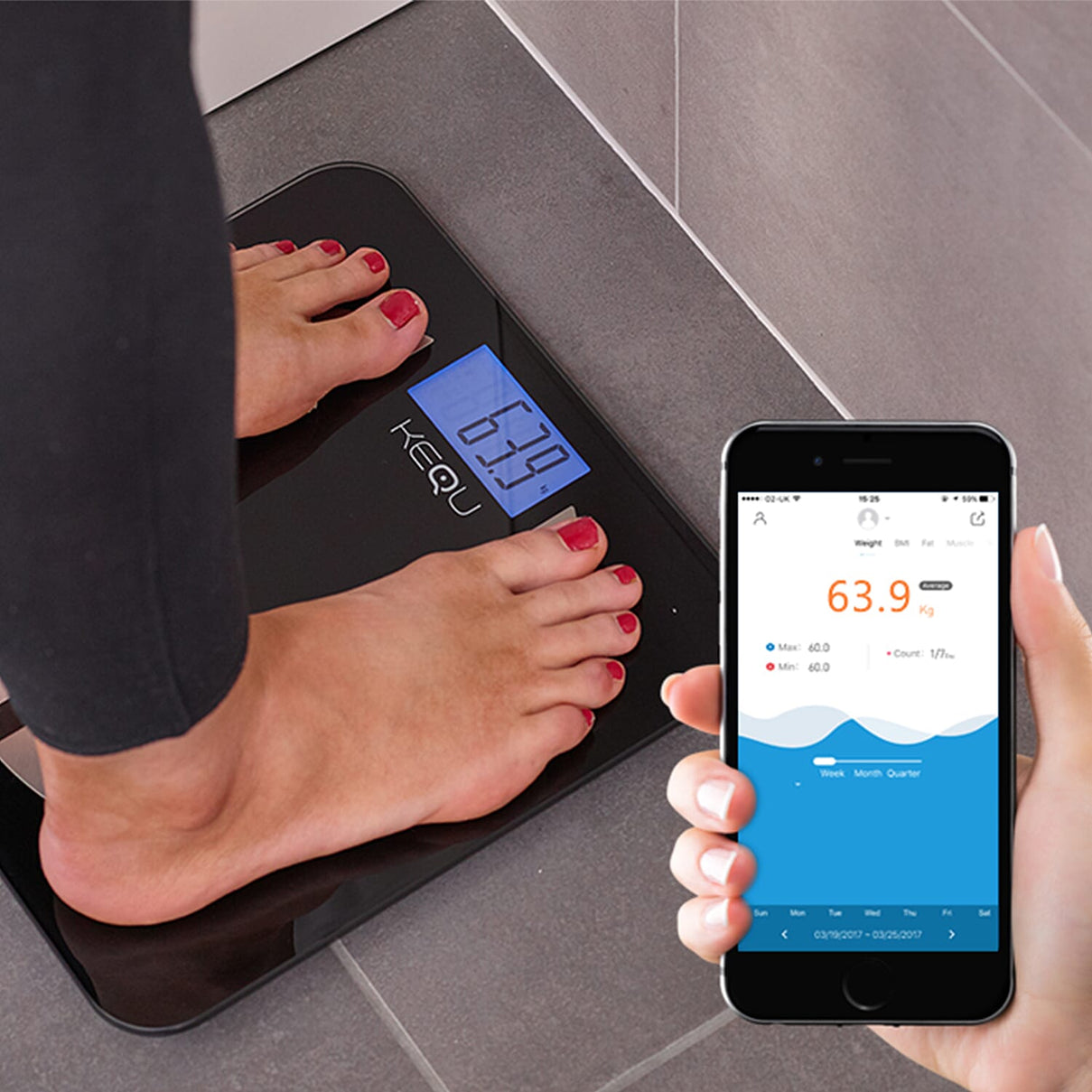 KeQu: Bluetooth Smart Scale With IOS and Android App and LED Light 6273751 5