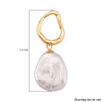 Keshi Pearl Earring in Yellow Gold Plated Sterling Silver