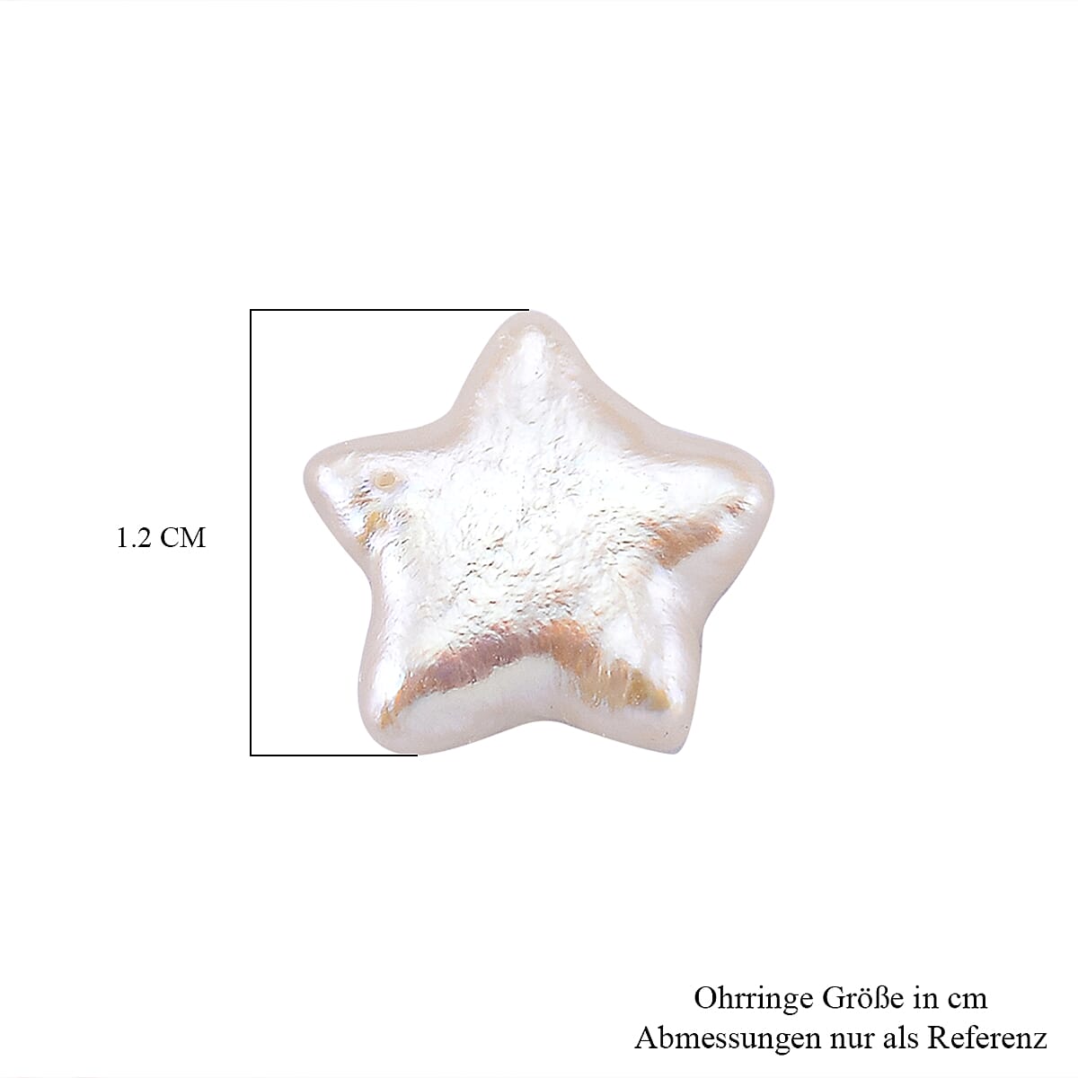 Star Shape Keshi Pearl Stud Earring with Push Back in Rhodium Overlay Sterling Silver 6.00 Ct. 8181989 4