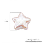 Star Shape Keshi Pearl Stud Earring with Push Back in Rhodium Overlay Sterling Silver 6.00 Ct.