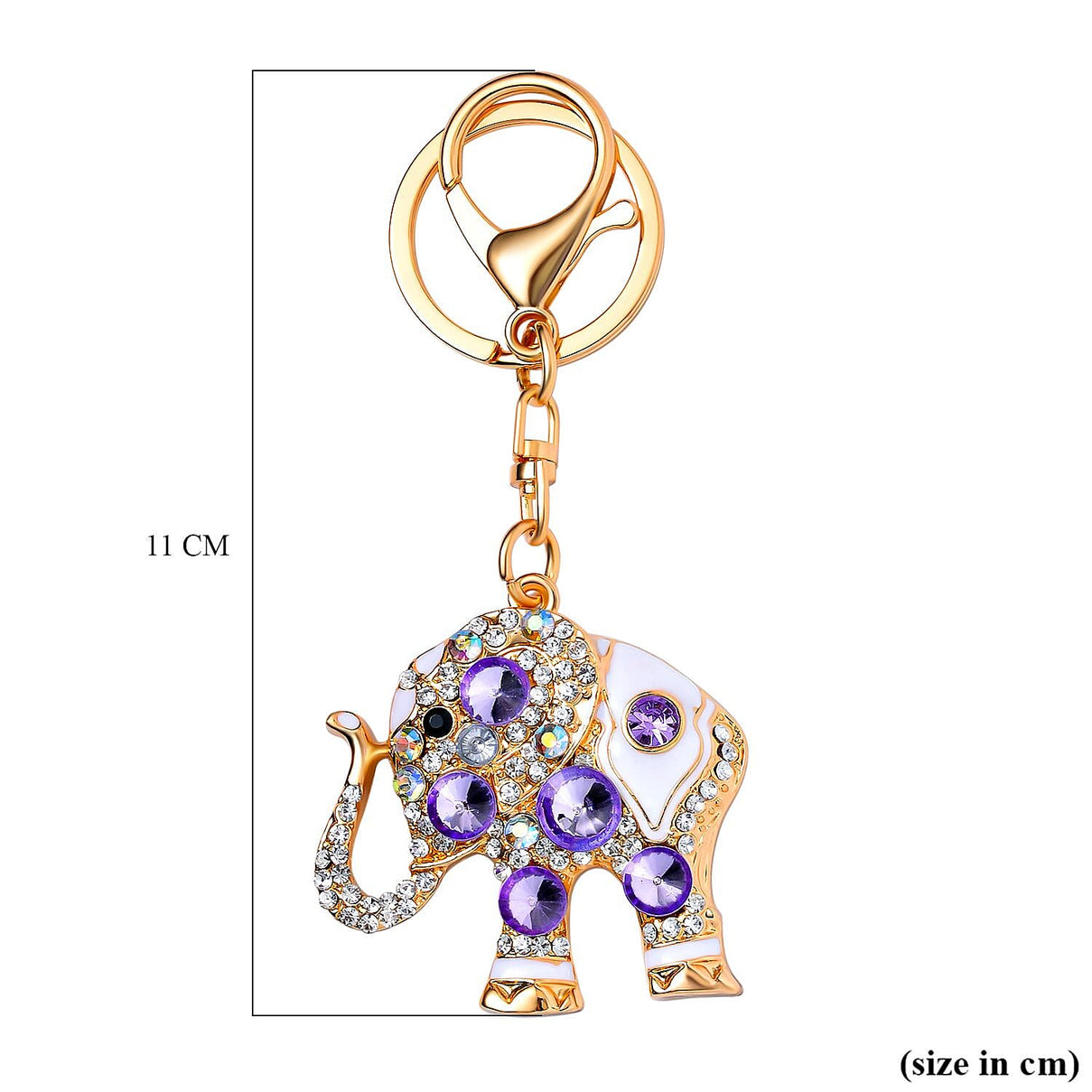 Set of 3 Sparkling Crystal Keychains With Different Designs (Bowknot, Christmas Tree, and Elephant) - Multi 7595554 3