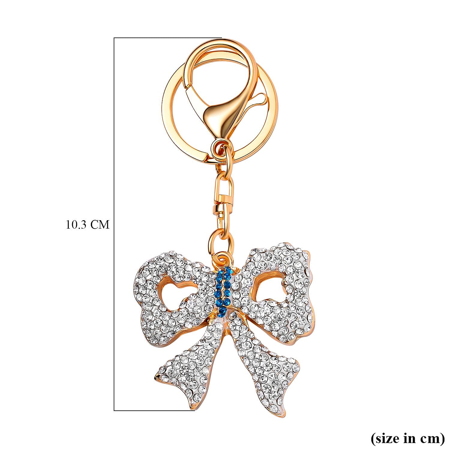 Set of 3 Sparkling Crystal Keychains With Different Designs (Bowknot, Christmas Tree, and Elephant) - Multi 7595554 5