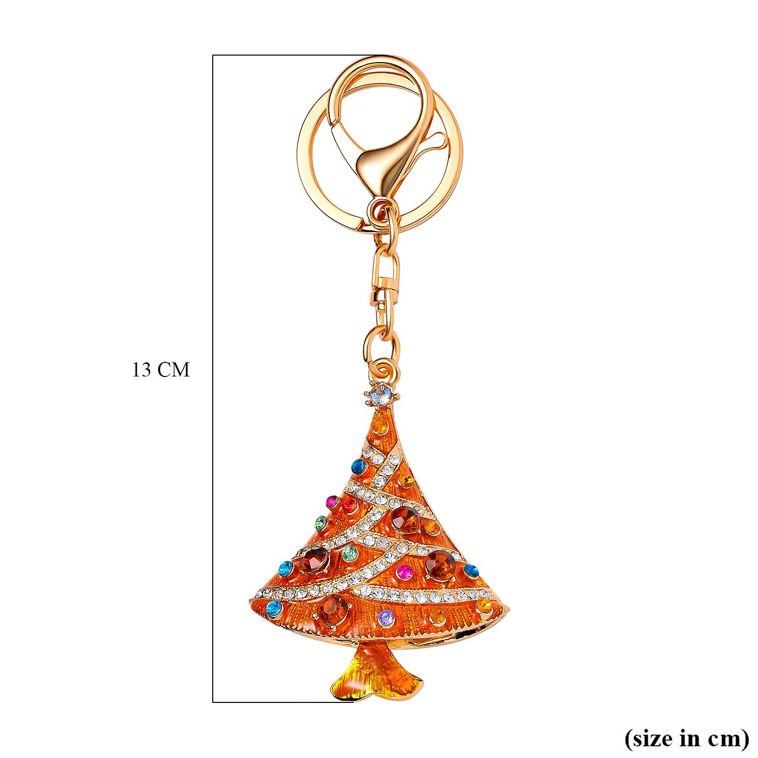 Set of 3 Sparkling Crystal Keychains With Different Designs (Bowknot, Christmas Tree, and Elephant) - Multi 7595554 7