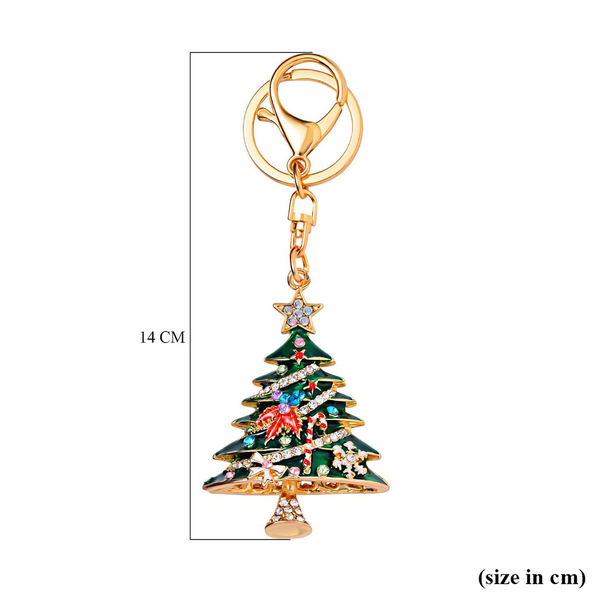 Value Bundle -  Set of 3 Sparkling Crystal Keychains With Different Designs (Unicorn, Christmas Tree, and Starfish) - Multi 7595561 7
