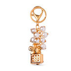 Set of 3 Sparkling Crystal Keychains With Different Desin (Flower, Rose and Bear) - Multi