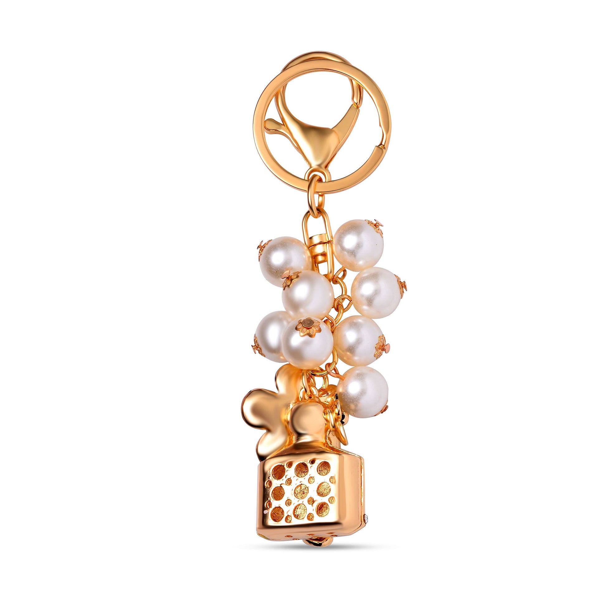 Set of 3 Sparkling Crystal Keychains With Different Desin (Flower, Rose and Bear) - Multi 7595592 6