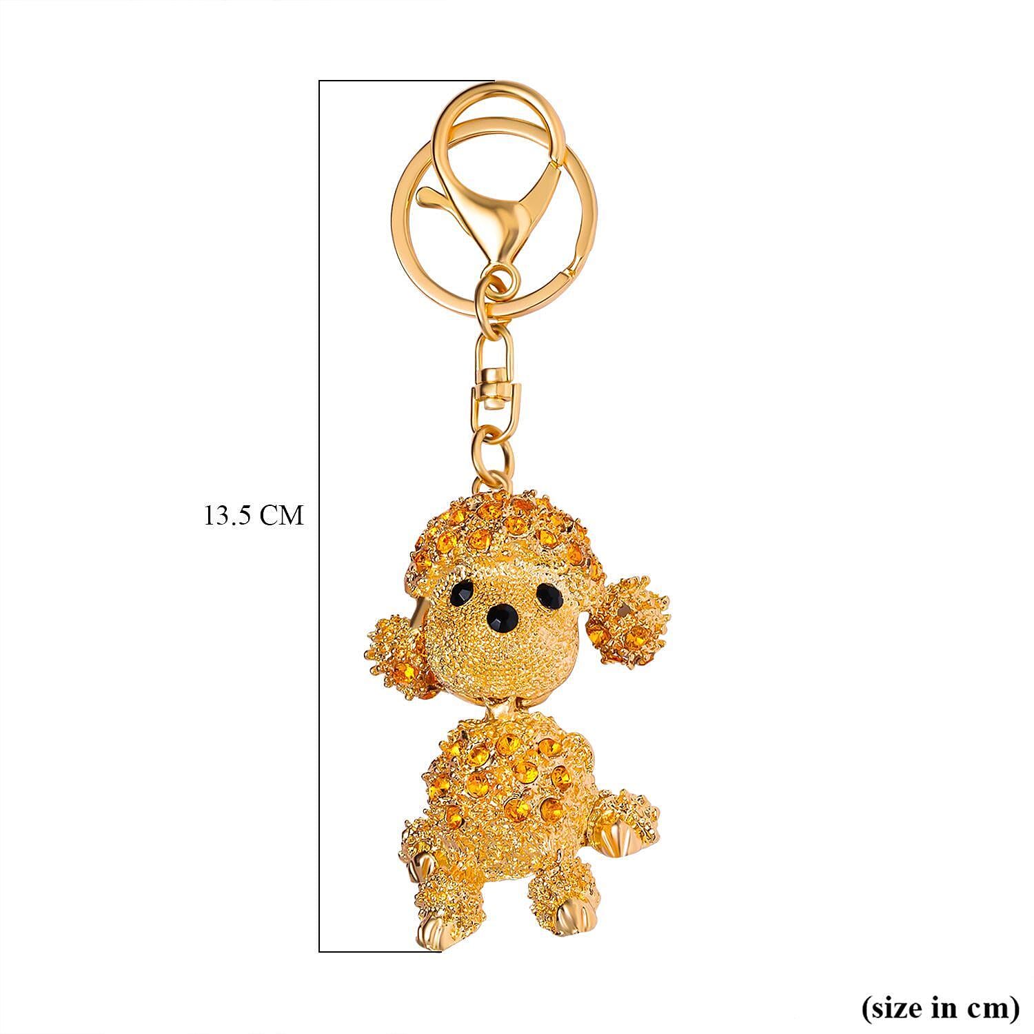 Set of 3 Keychains Decorated with Sparkling Rhinestones - (Monkey, Dog - Mouse) 7595595 3