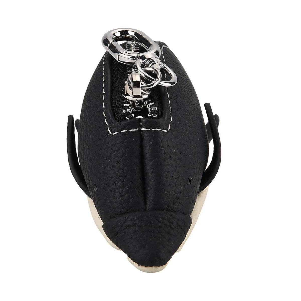 Genuine Leather Dolphin Bag Charm &amp; Coin Wallet (18cm) - Black V32513573 3