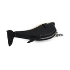 Genuine Leather Dolphin Bag Charm & Coin Wallet (18cm) - Black