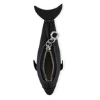 Genuine Leather Dolphin Bag Charm & Coin Wallet (18cm) - Black