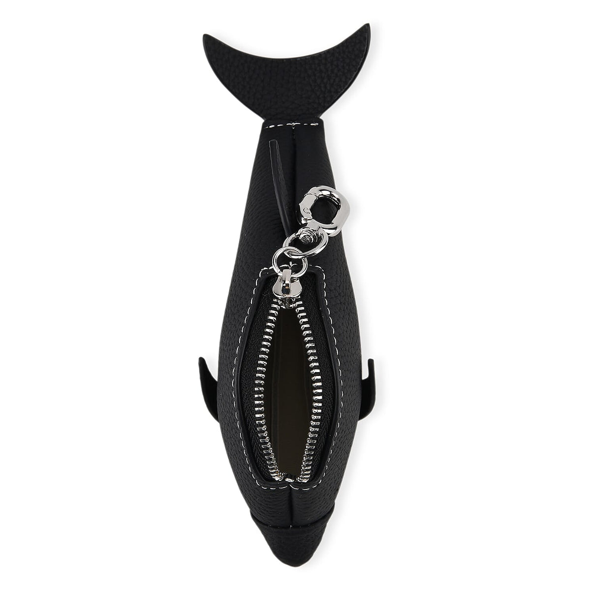 Genuine Leather Dolphin Bag Charm &amp; Coin Wallet (18cm) - Black V32361166 7