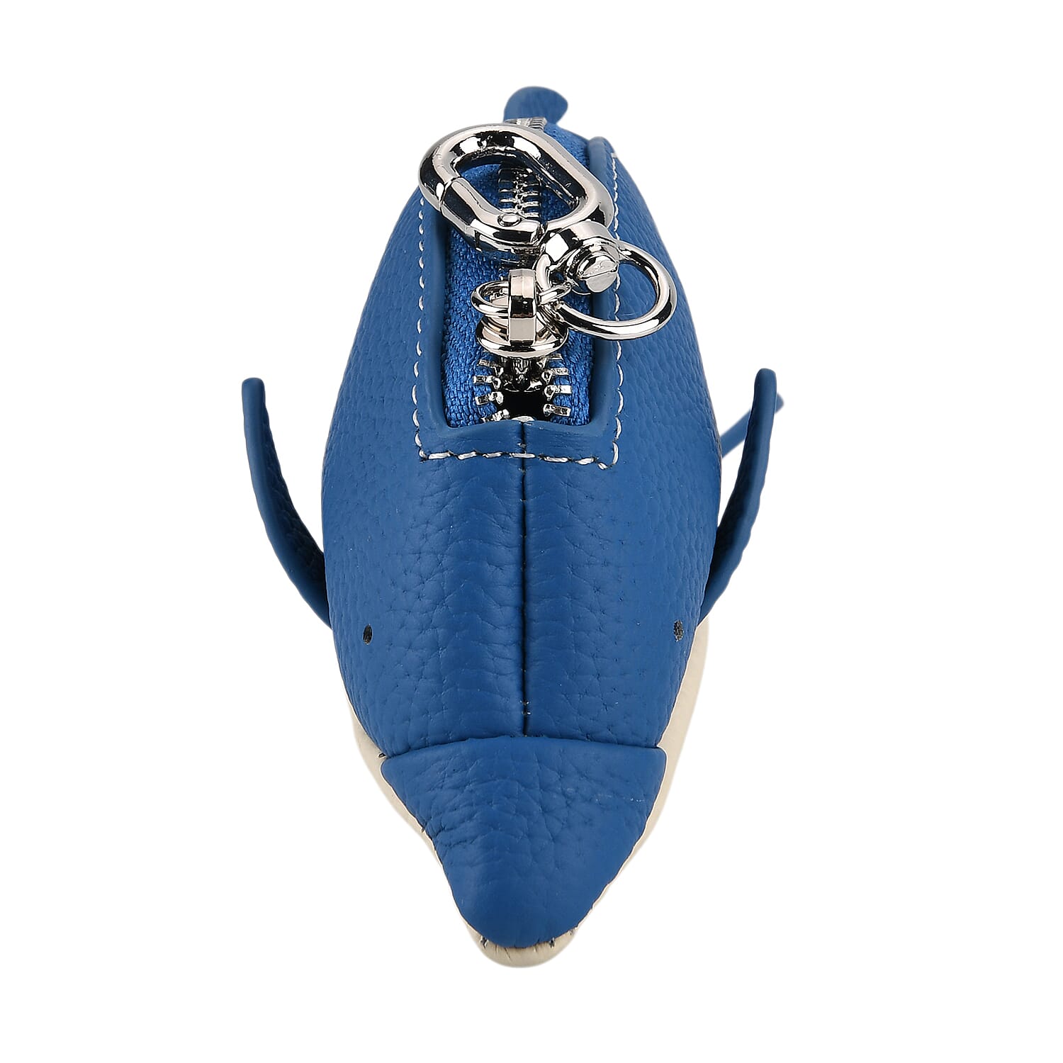 Genuine Leather Dolphin Bag Charm &amp; Coin Wallet (18cm) - Blue V32360726 3