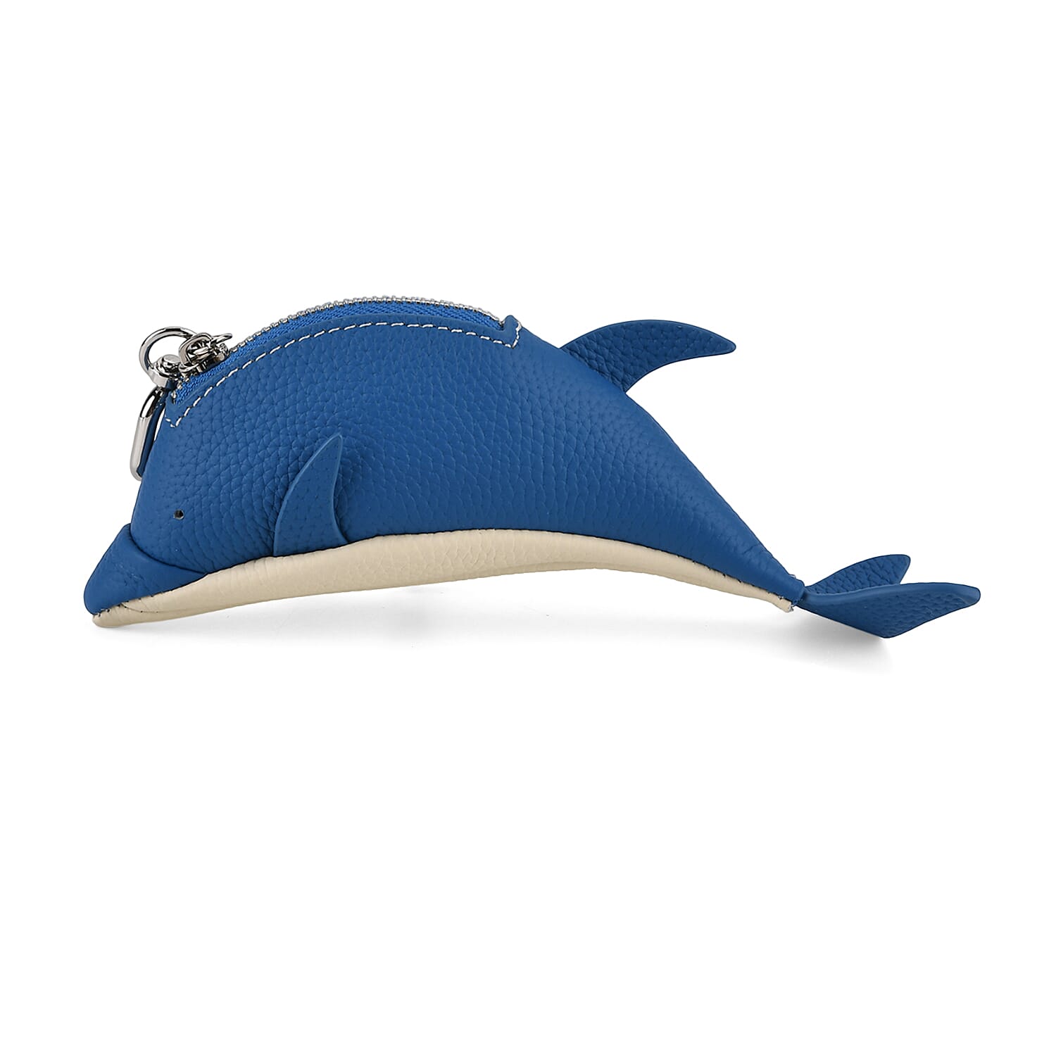Genuine Leather Dolphin Bag Charm &amp; Coin Wallet (18cm) - Blue V32360726 0