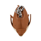 Genuine Leather Dolphin Bag Charm & Coin Wallet (18cm) - Tan