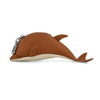 Genuine Leather Dolphin Bag Charm & Coin Wallet (18cm) - Dark Brown