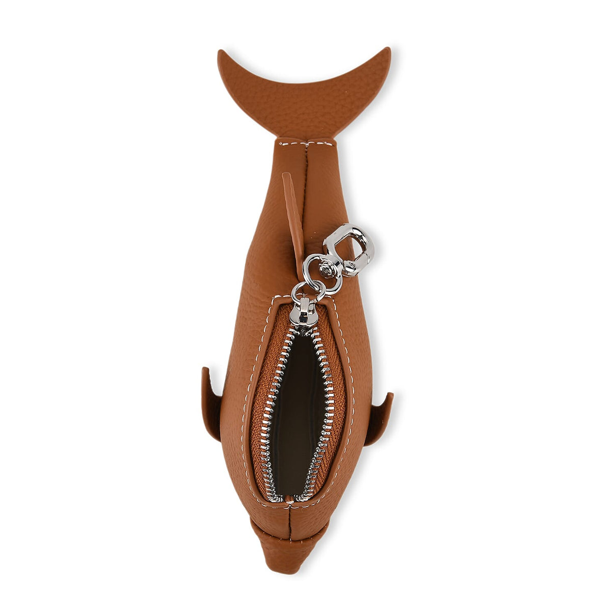 Genuine Leather Dolphin Bag Charm &amp; Coin Wallet (18cm) - Tan V32513323 7