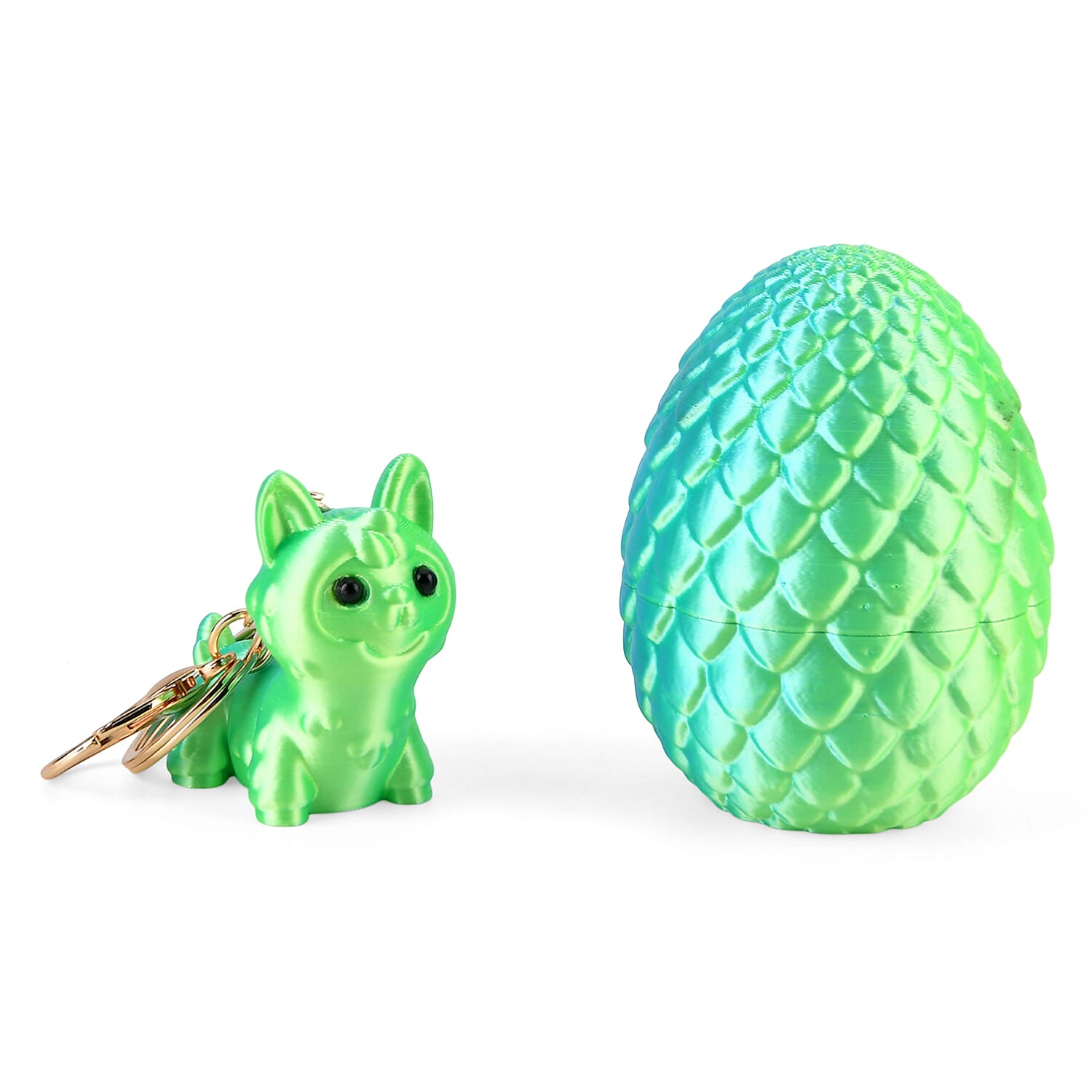 Livmore 3D Easter Egg with Dog Keychain (11cm) - Green V32365694 0