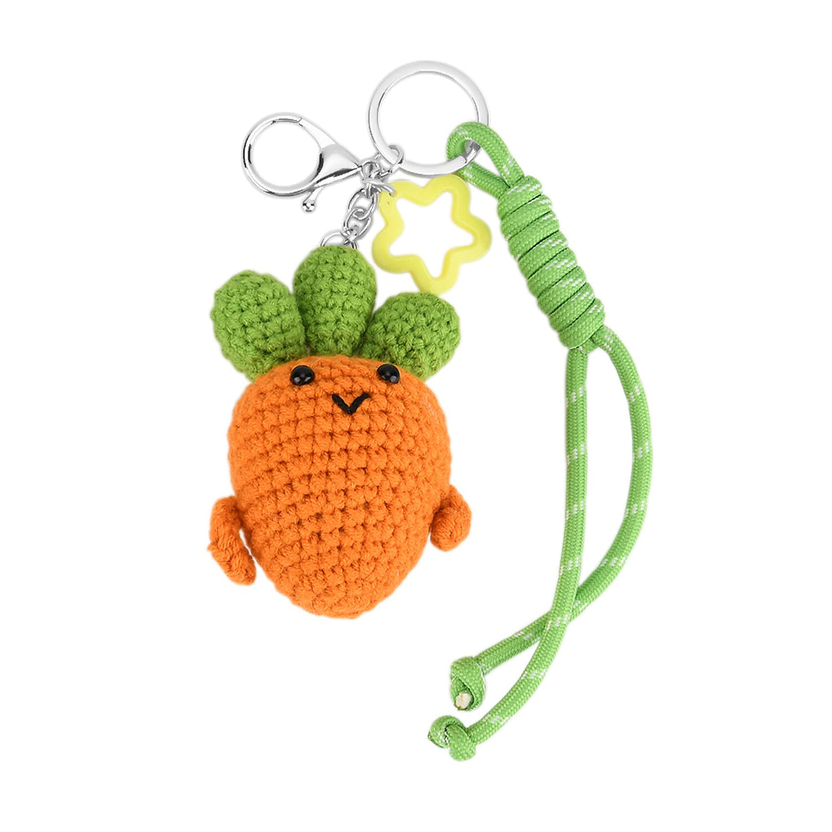 Set of 2 Crochet Fruit Charms Keychain - Green &amp; Orange V32357881 6