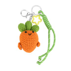 Set of 2 Crochet Fruit Charms Keychain - Orange & Red