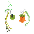Set of 2 Crochet Fruit Charms Keychain - Orange & Red