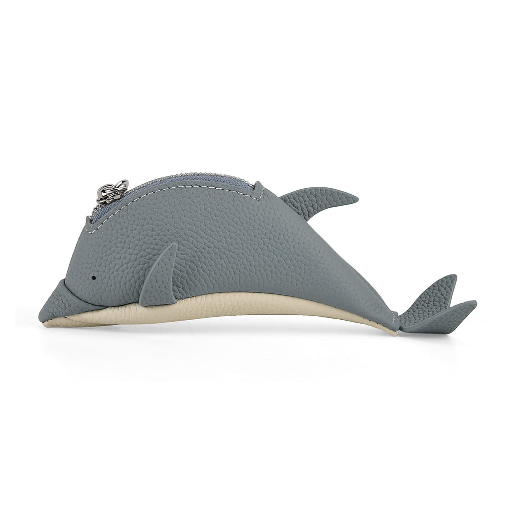 Genuine Leather Dolphin Bag Charm & Coin Wallet (18cm) - Sky Blue