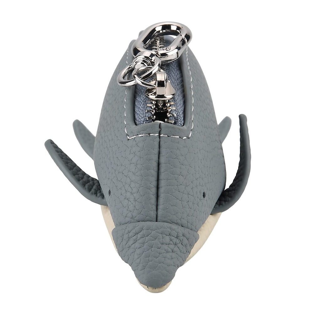 Genuine Leather Dolphin Bag Charm & Coin Wallet (18cm) - Sky Blue