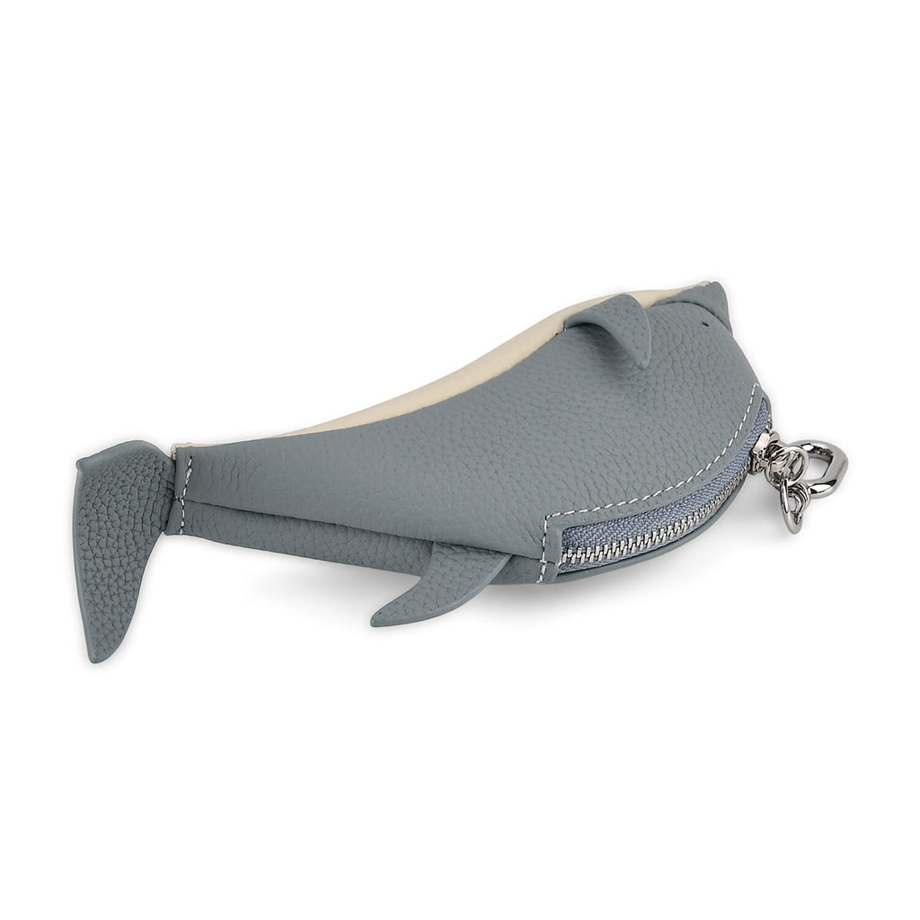 Genuine Leather Dolphin Bag Charm & Coin Wallet (18cm) - Dark Brown
