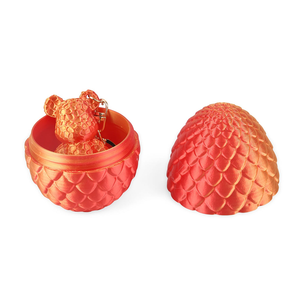 Livmore 3D Easter Egg with Bear Keychain (11cm) - Red &amp; Orange V32357219 5