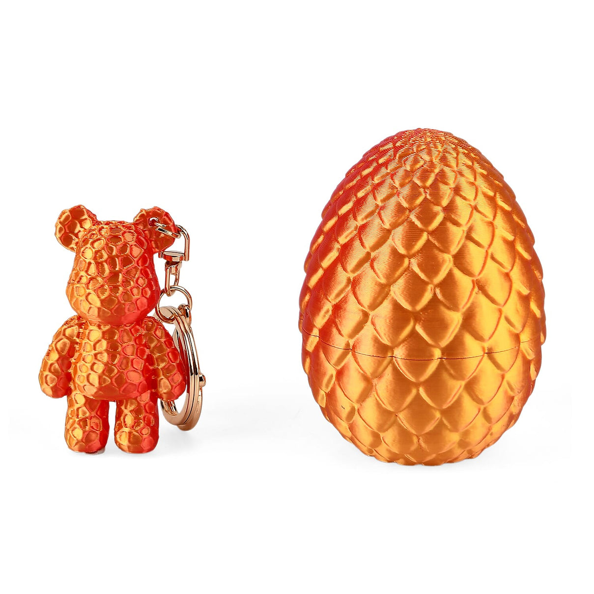 Livmore 3D Easter Egg with Bear Keychain (11cm) - Red &amp; Orange V32349787 0