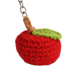 Set of 2 Crochet Fruit Charms Keychain - Orange & Red