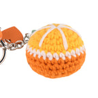Set of 2 Crochet Fruit Charms Keychain - Orange & Red