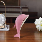 Genuine Leather Dolphin Bag Charm & Coin Wallet (18cm) - Dark Brown