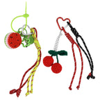 Set of 2 Crochet Fruit Charms Keychain - Orange & Red