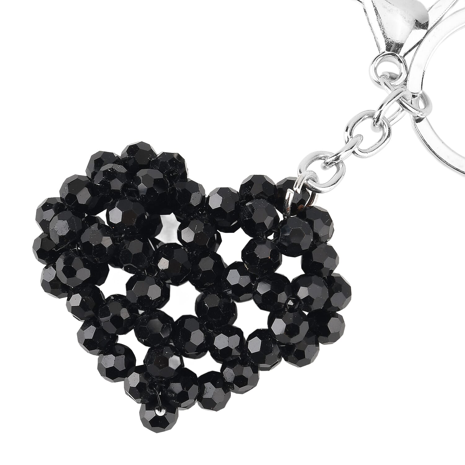 Set of 2 - Beaded Bear &amp; Heart Design Key Chains (12cm) - White &amp; Black V32515995 4