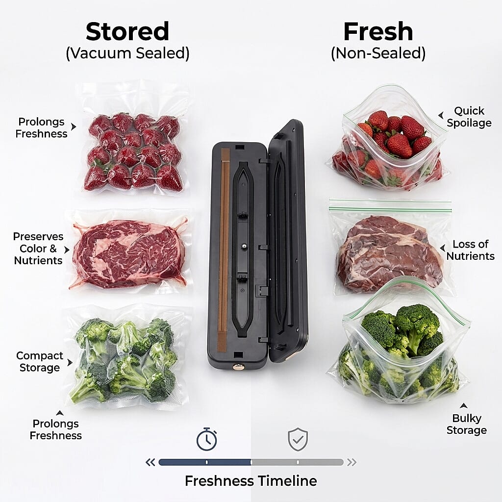 Rechargeable Vacuum Sealing Machine (1500 mAh) with 10 Bags - Black V32513926 5