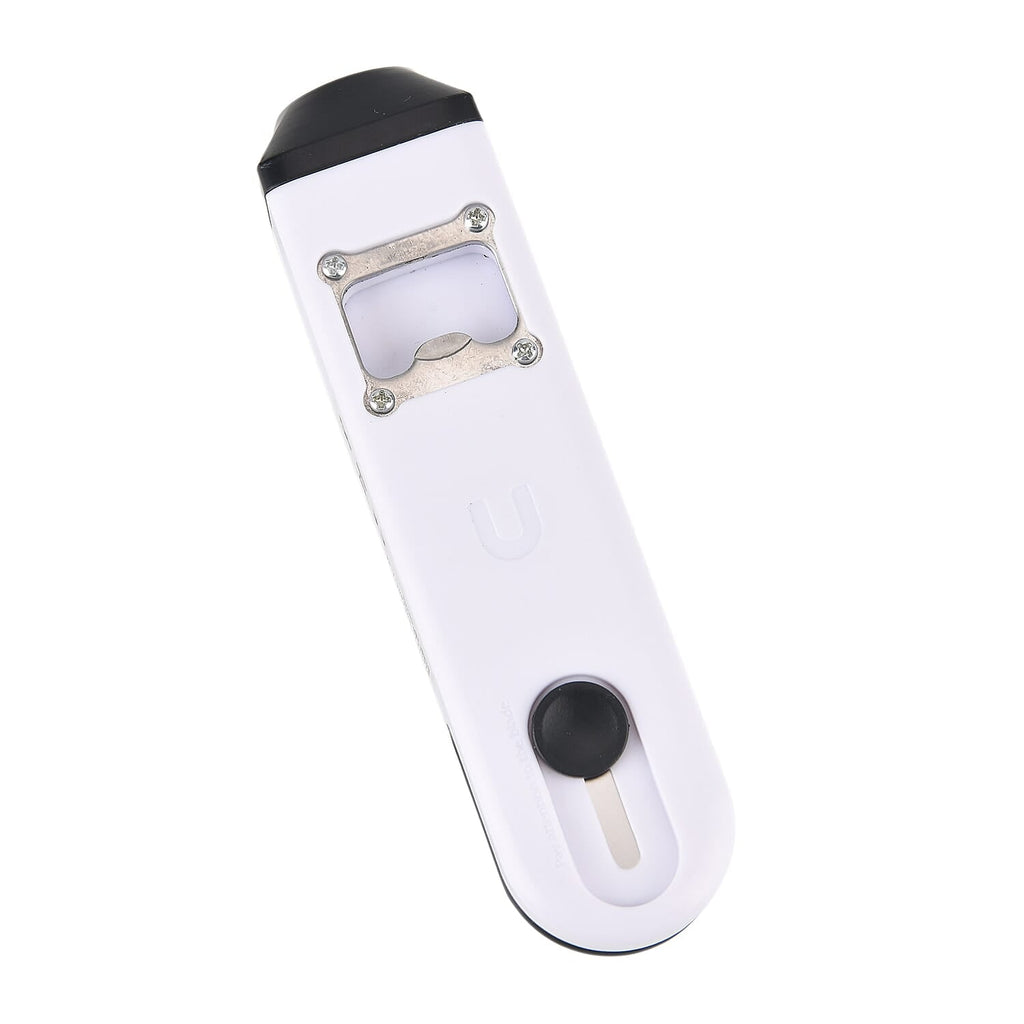 Multifunctional Rechargeable Mini Bag Sealer - 5-in-1 Handheld Heat Sealer with Bottle Opener & Blade - White & Black