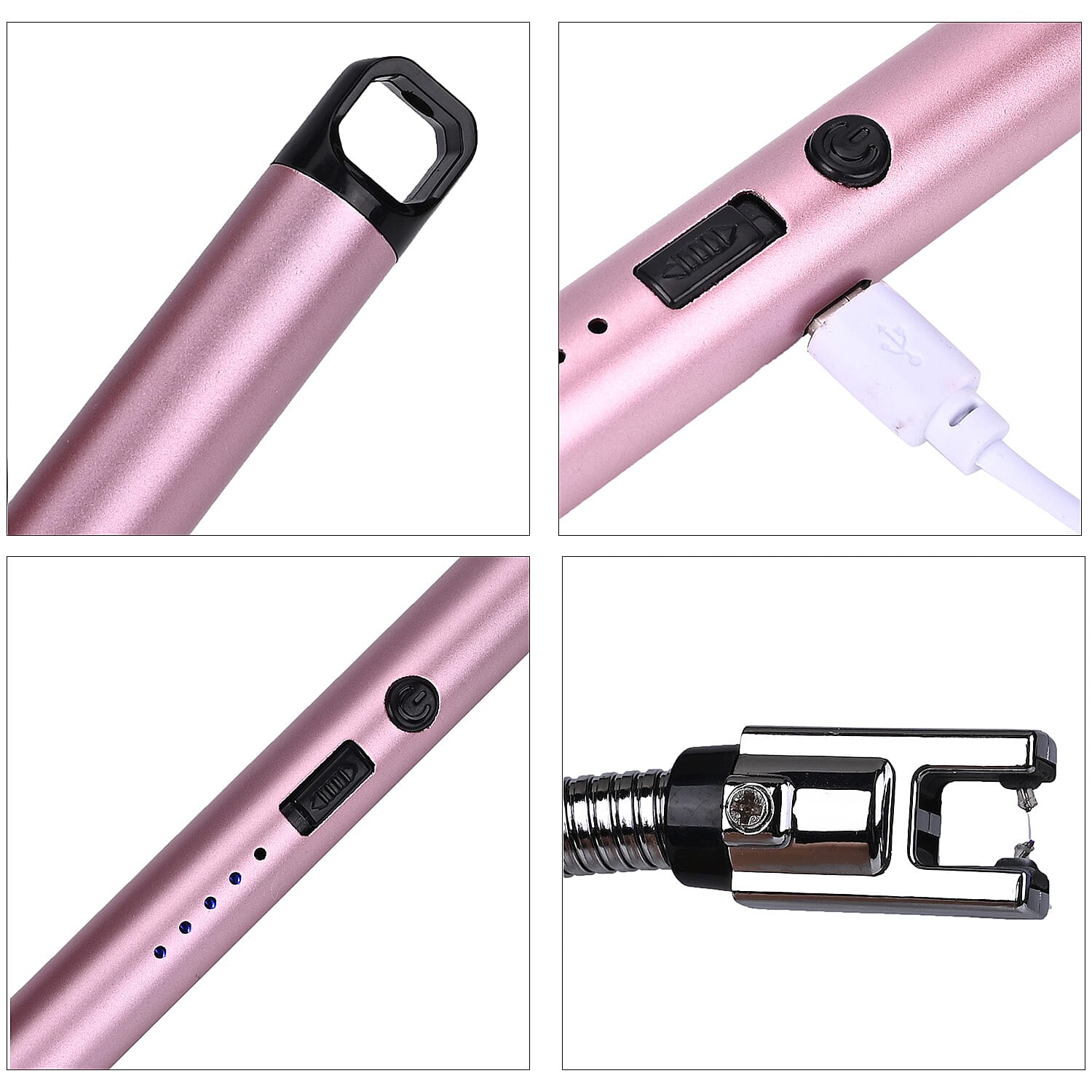 Set of 2 Rechargeable Electric Lighters - Pink 7802912 8