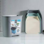 4 Piece Set - Lightweight Hanging Cabinet Garbage Bin with Chopping Board - Grey