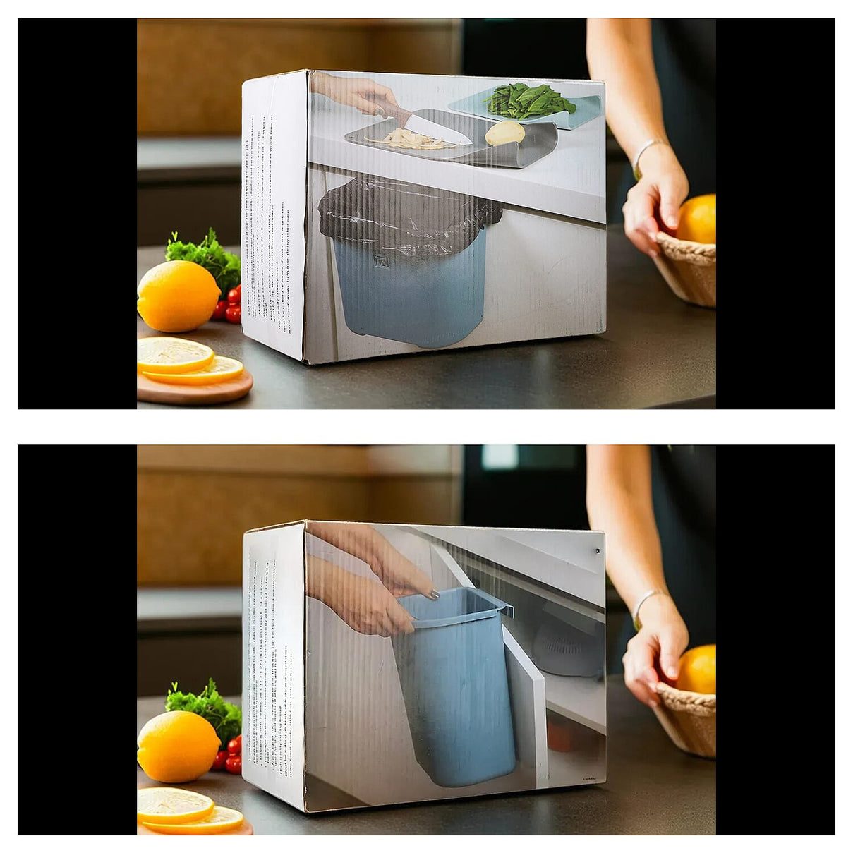 Set of 4 Cabinet Garbage Bins and Chopping Boards 7762462 5