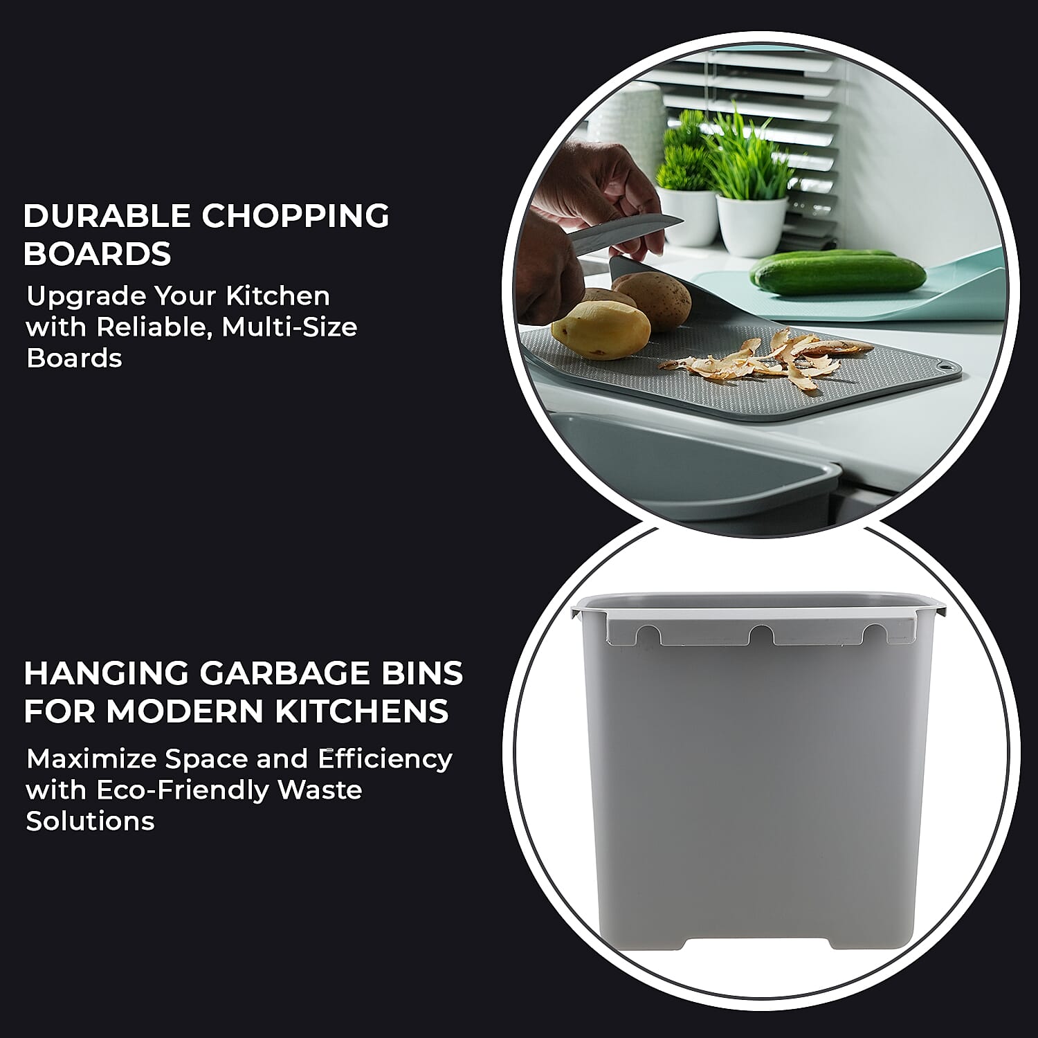 Set of 4 Cabinet Garbage Bins and Chopping Boards 7762462 6