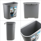 4 Piece Set - Lightweight Hanging Cabinet Garbage Bin with Chopping Board - Grey