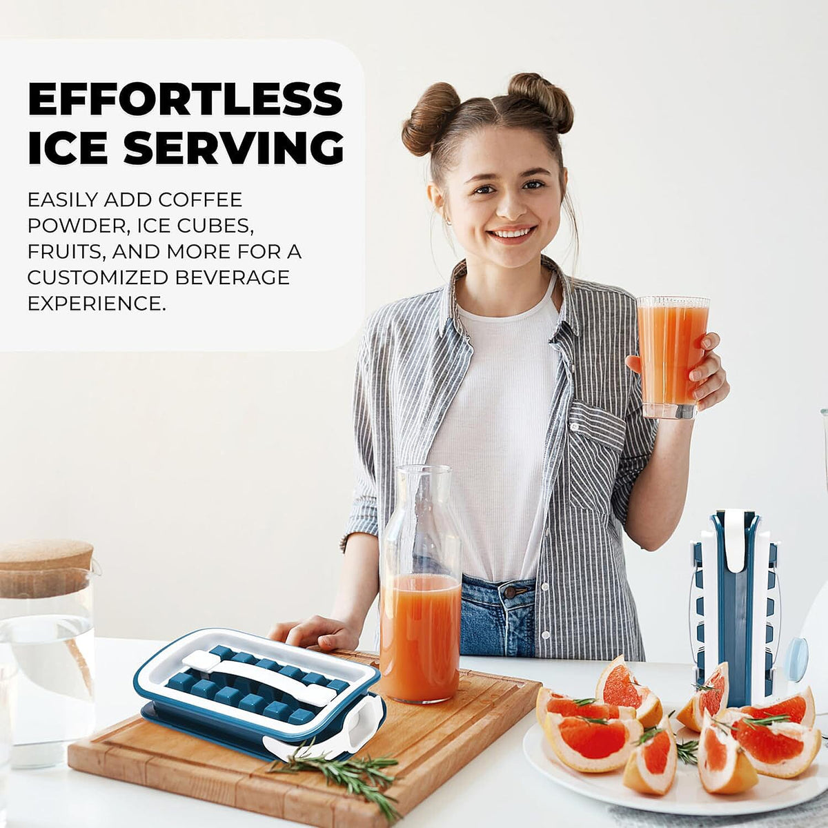 Linea Ice Cube Mould 100% Water Tight and No Spills Silicone Ice Trays 8054812 1