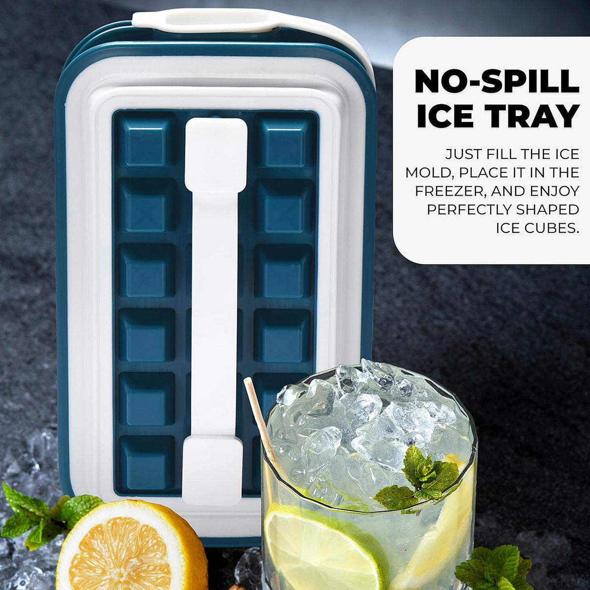 Linea Ice Cube Mould 100% Water Tight and No Spills Silicone Ice Trays 8054812 4