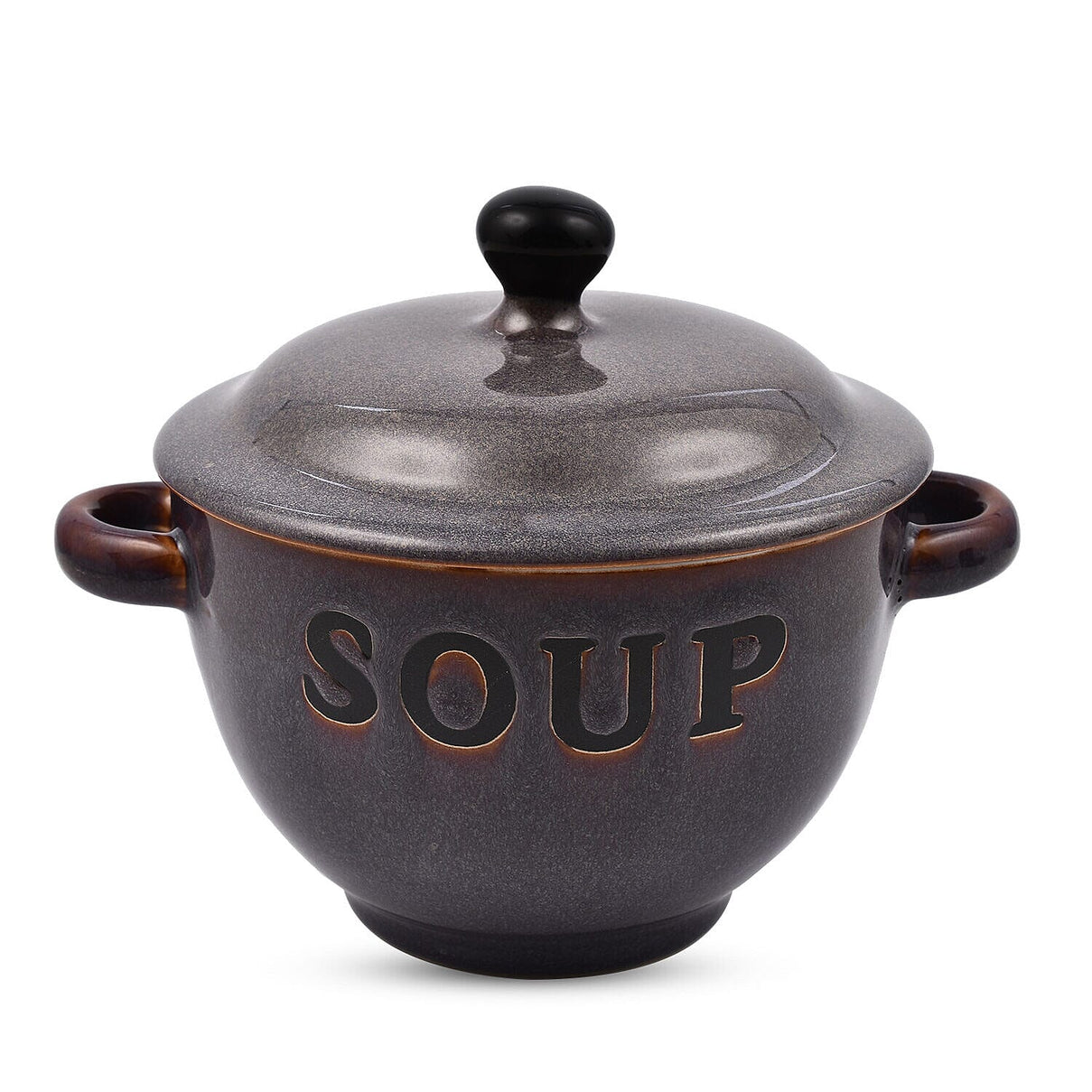 Lesser &amp; Pavey Soup Bowl with Spoon and Lid - Grey 7347635 3