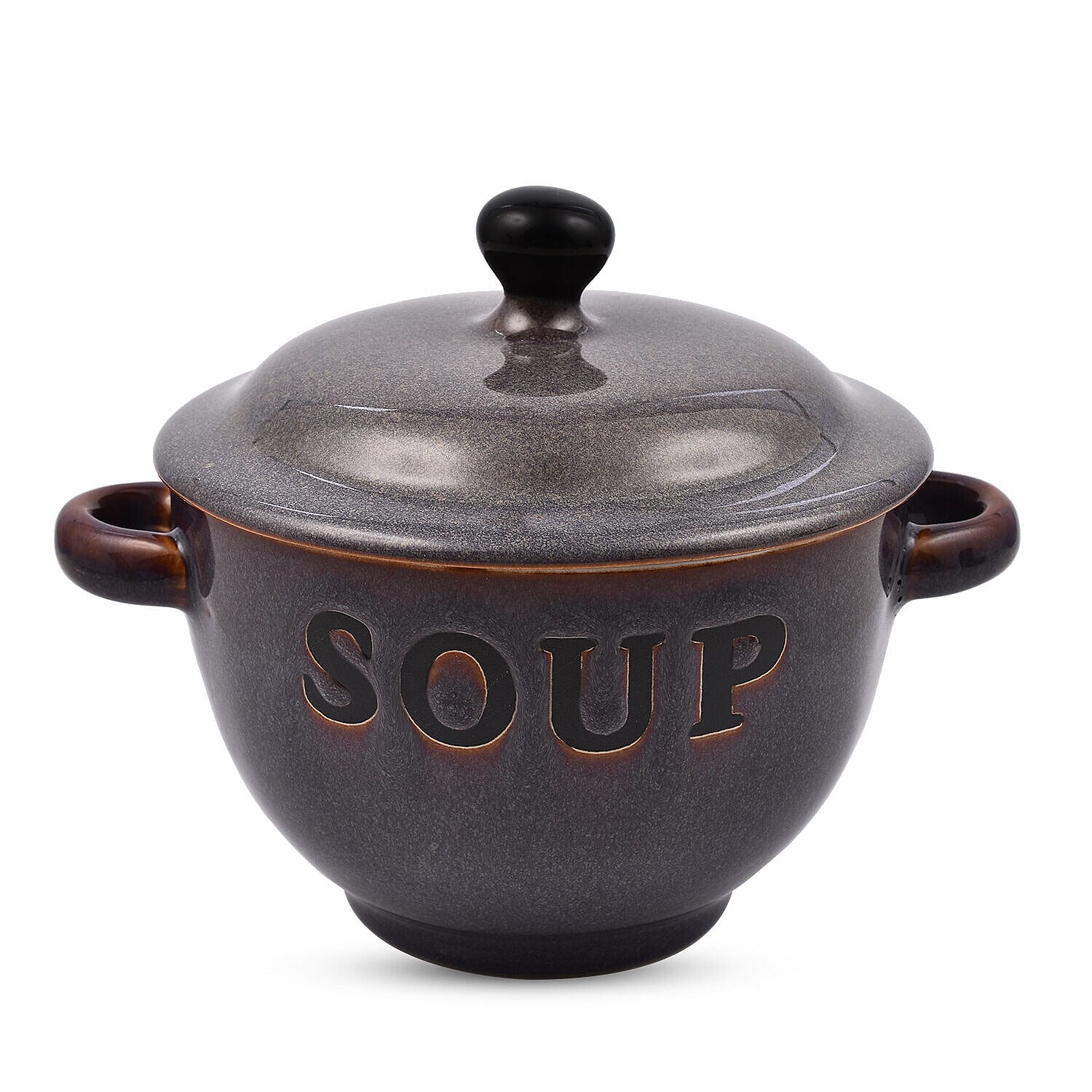 Lesser &amp; Pavey Soup Bowl with Spoon and Lid - Grey 7347635 3