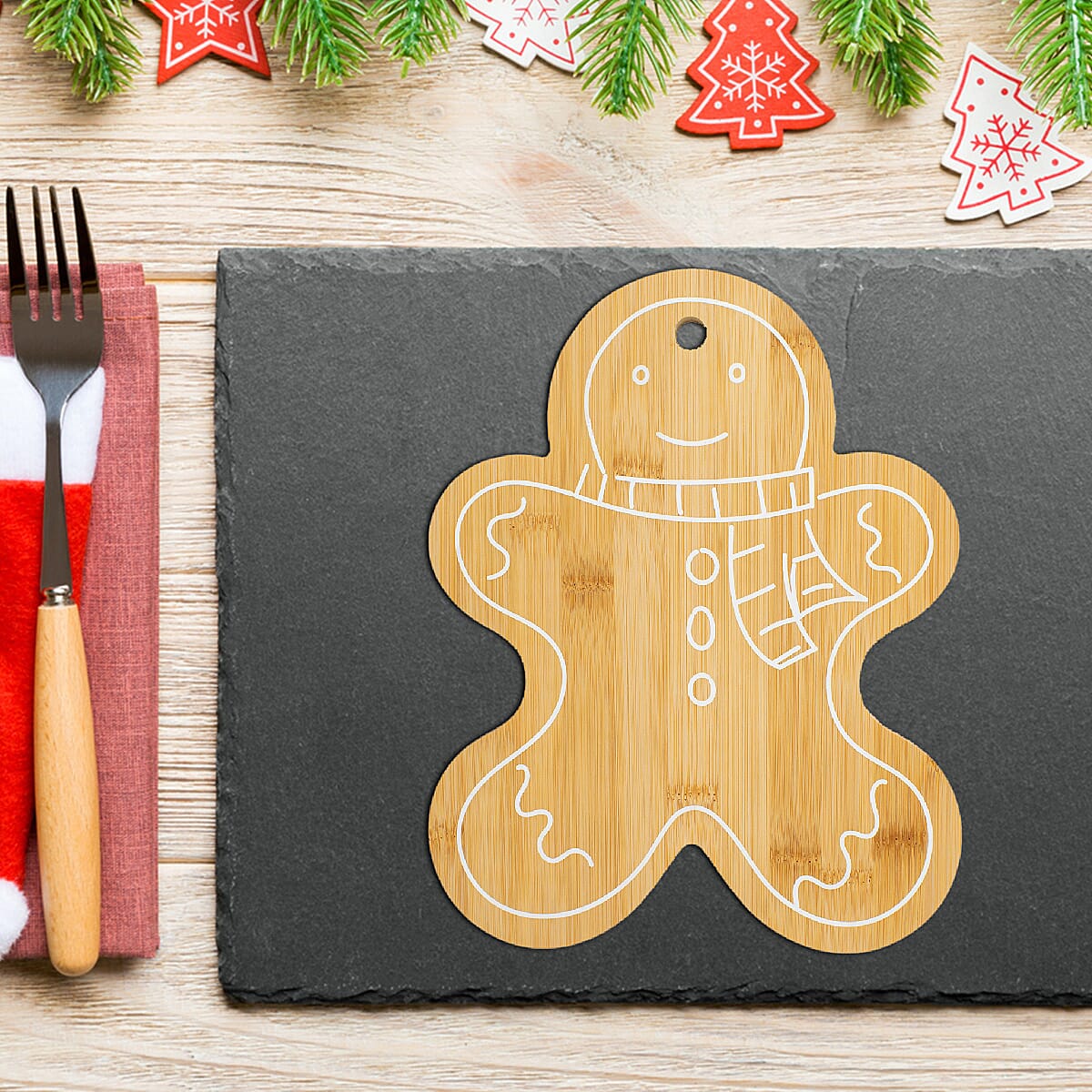 Gingerbread Bamboo Serving Board (Size 24x30 cm) 7552990 1