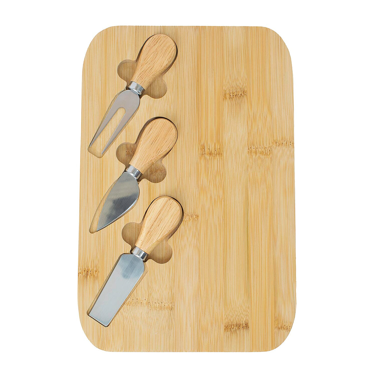 Bamboo Cheese Board with 3 Knives 7552988 0