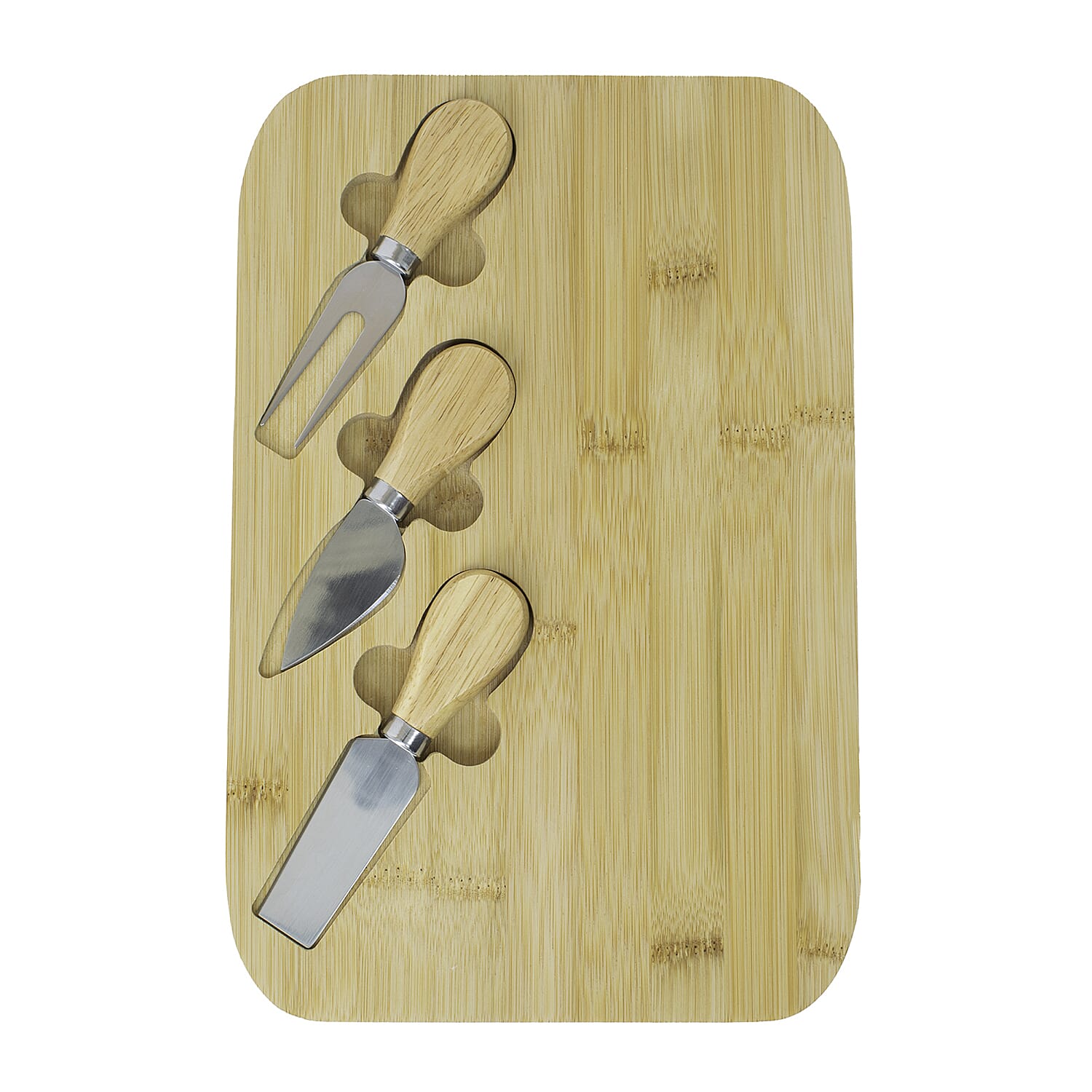 Bamboo Cheese Board with 3 Knives 7552988 0
