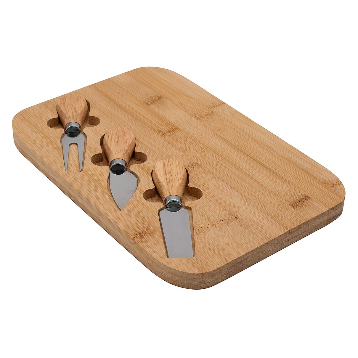 Bamboo Cheese Board with 3 Knives 7552988 3