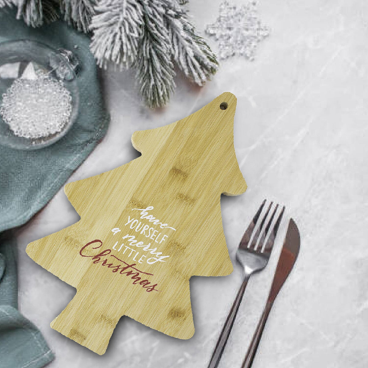 Tree Shaped Bamboo Serving Board (Size 33 x 24 cm) - Wood 7552989 1